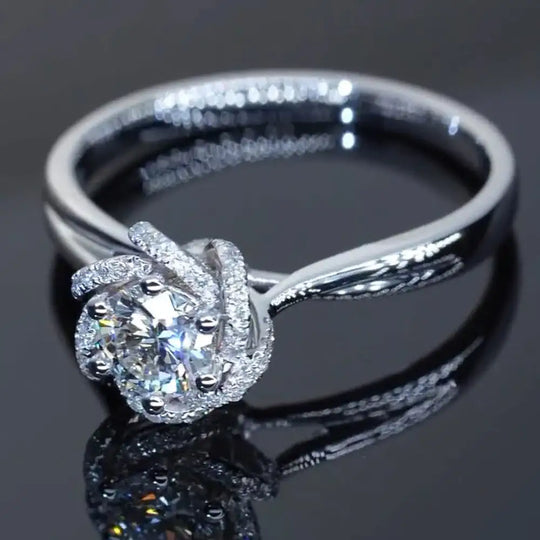 Flower Fountain Design 2 Moissanite Engagement Ring