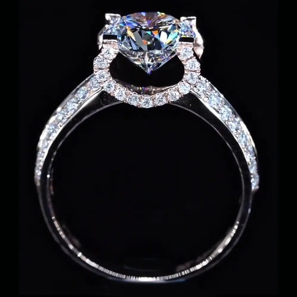 2CT 4-Prong Moissanite Solitaire Engagement Ring