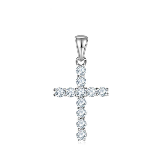 3mm/4mm/5mm Moissanite Cross Pendant Necklace