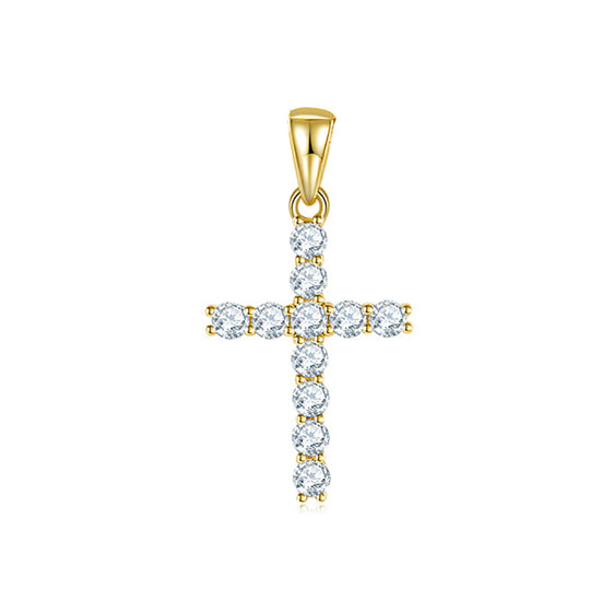 3mm/4mm/5mm Moissanite Cross Pendant Necklace