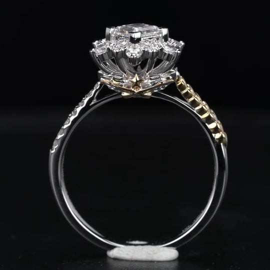 Princess Cut Moissanite Engagement Ring