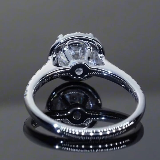 Classic Halo Design Moissanite Engagement Ring