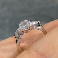 Elegant 2CT Oval Cut Three Stone Moissanite Engagement Ring