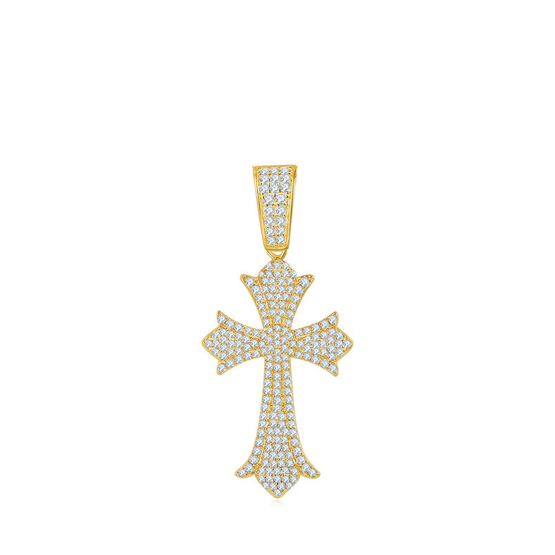 Moissanite Vintage Cross Pendant Necklace