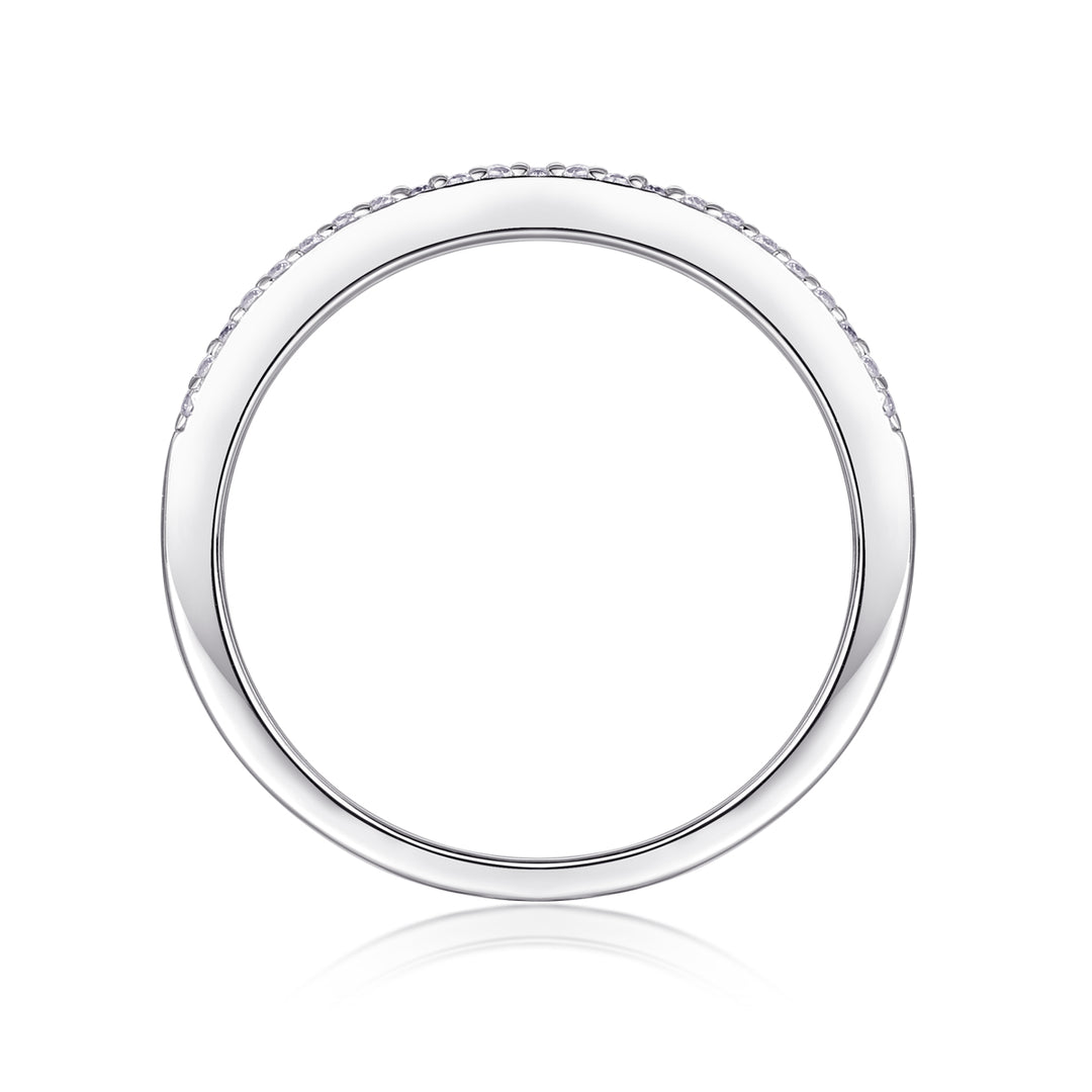 Baguettes Cut Half Eternity Matching Band Wedding Ring