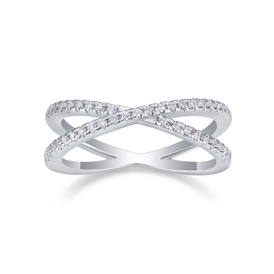 Crossed Dreams Moissanite  Wedding Ring