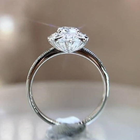 FLower Moissanite Engagement Ring