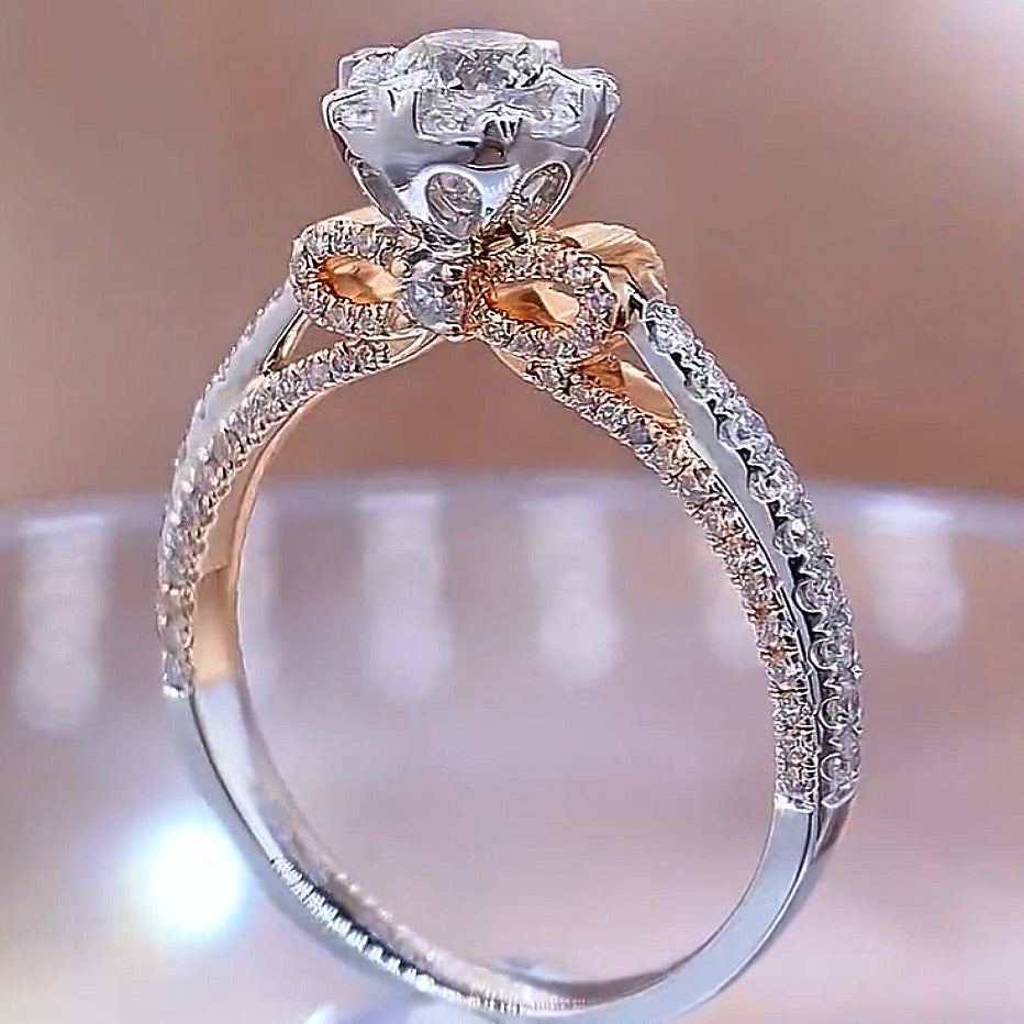 New Arrived Ribbon Design Moissanite Engagement Ring