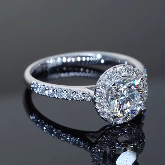 Classic Halo Design Moissanite Engagement Ring