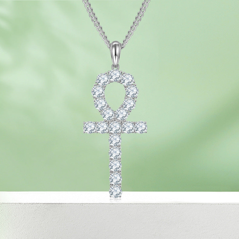 3mm/4mm/5mm Moissanite Special Cross Pendant Necklace