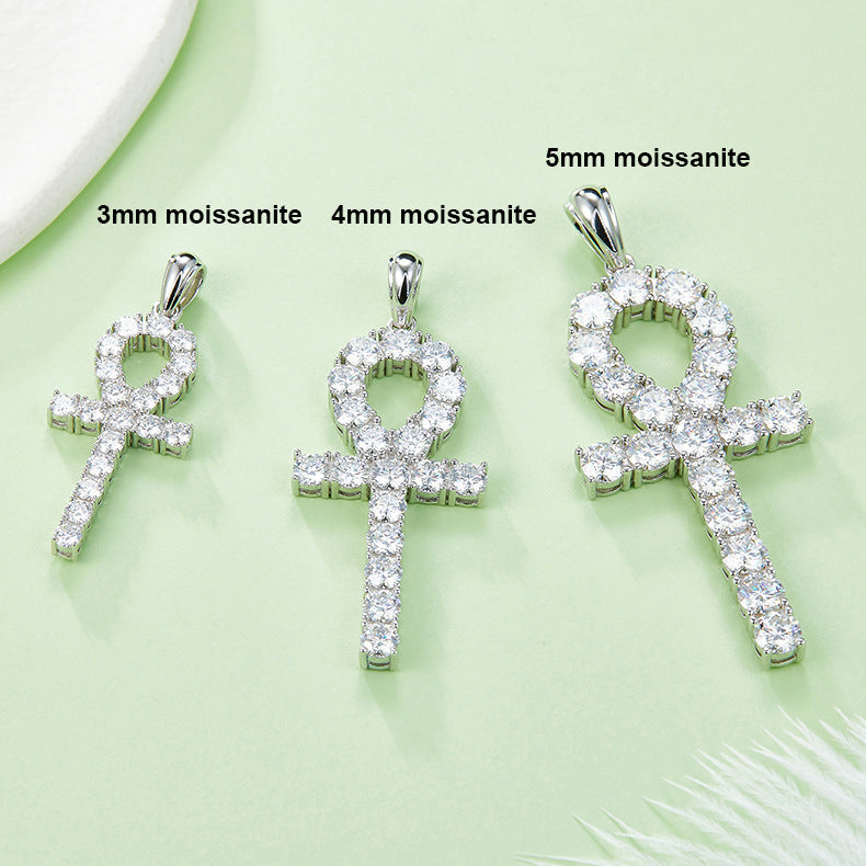 3mm/4mm/5mm Moissanite Special Cross Pendant Necklace