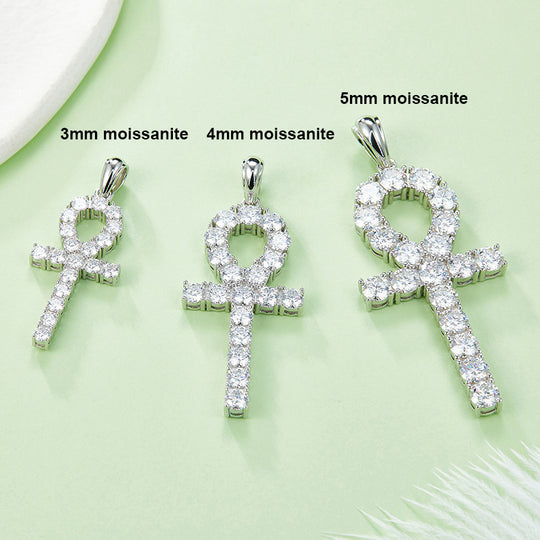 3mm/4mm/5mm Moissanite Special Cross Pendant Necklace