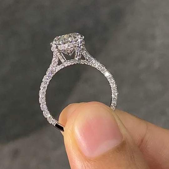 🔥5CT Oval Cut Sparkling Luxury Design Moissanite Engagement Ring