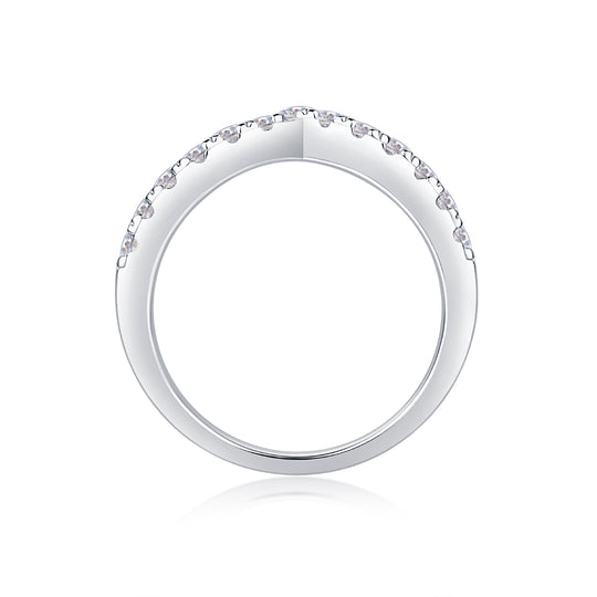 V Shape Moissanite Full Eternity Wedding Band