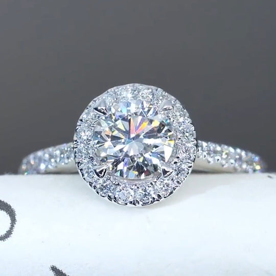 Classic Halo Design Moissanite Engagement Ring