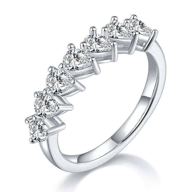 Pear Moissanite Half Eternity Matching Band Wedding Ring