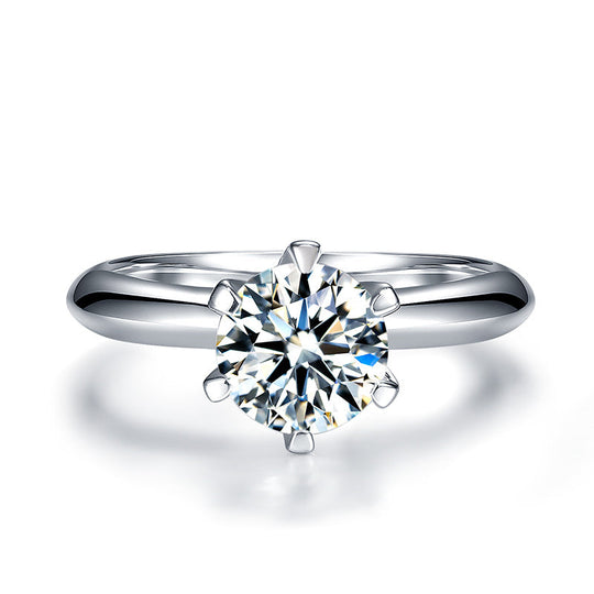 Classic 6 Prongs Solitary  Moissanite Engagement Ring