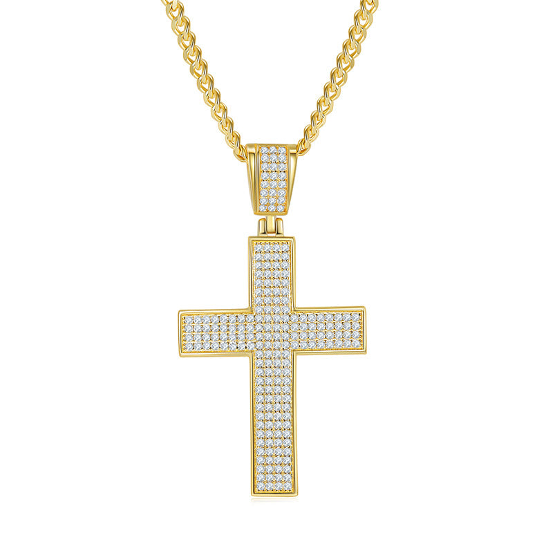 Moissanite Cross Pendant Necklace