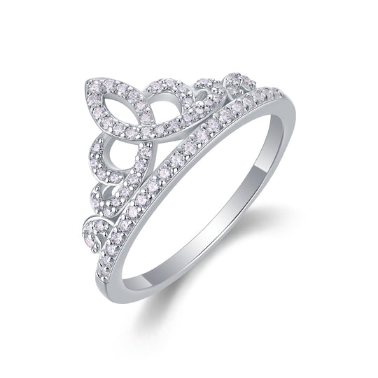 Princess Crown Design Moissanite Wedding Ring