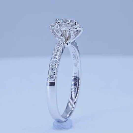 Flower Fountain Design Moissanite Engagement Ring 3