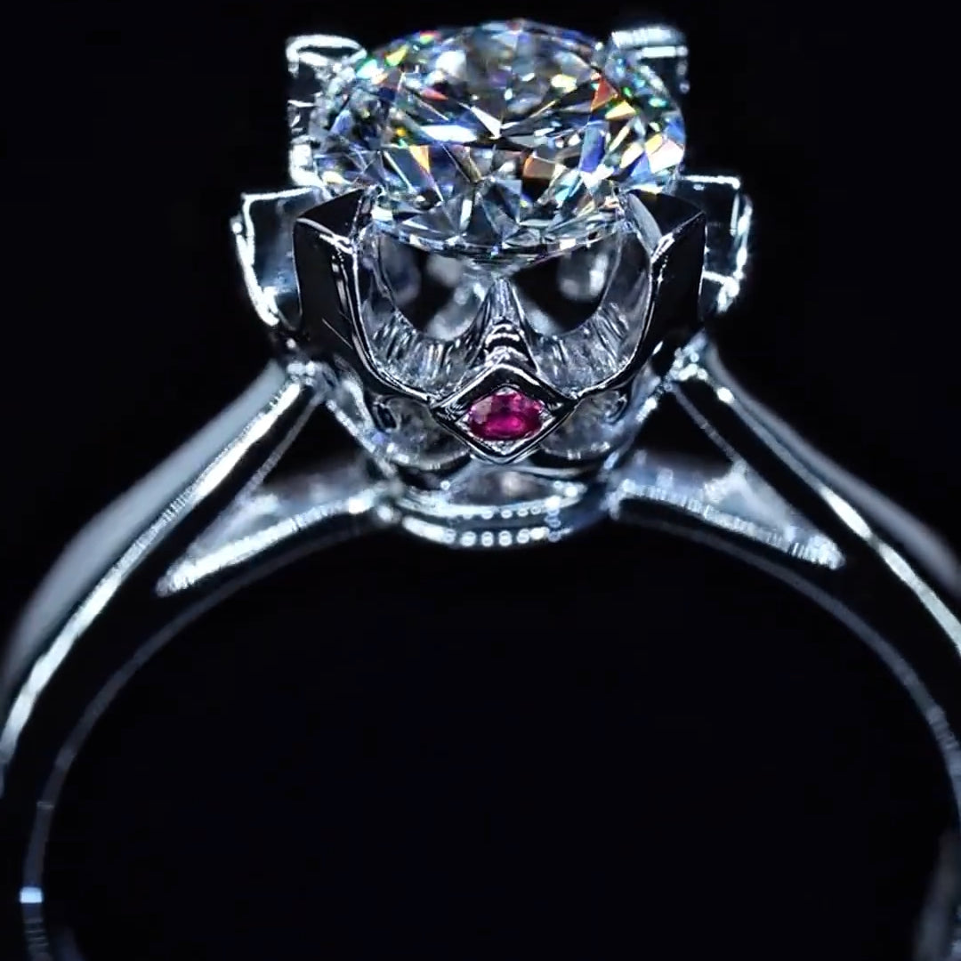 Four-Prong Crown Design Moissanite Engagement Ring