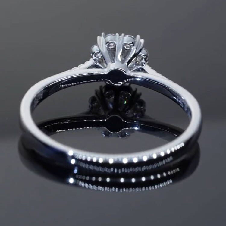 Snowflake Design Moissanite Engagement Ring