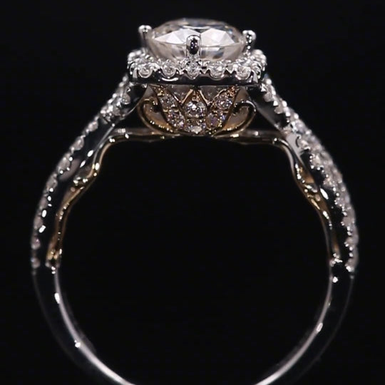 New Arrived Halo Flower Design Moissanite Engagement Ring