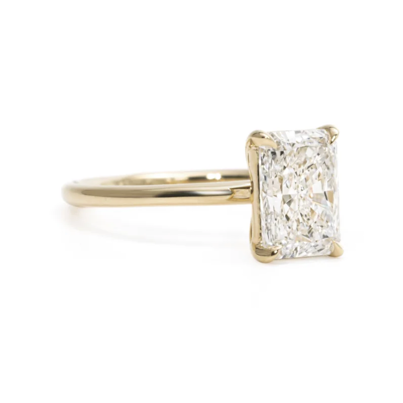 3CT Radiant Cut Solitaire Moissanite Engagement Ring