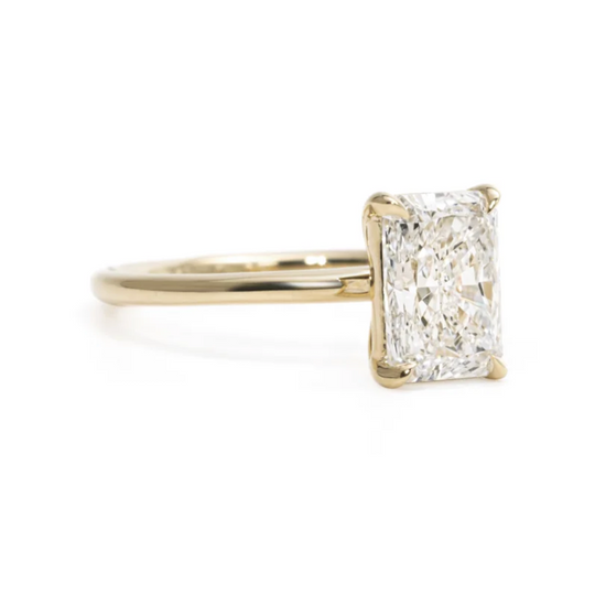 3CT Radiant Cut Solitaire Moissanite Engagement Ring