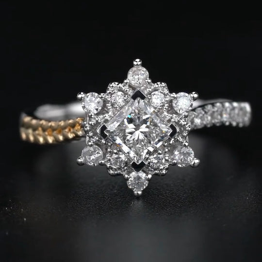 Princess Cut Moissanite Engagement Ring