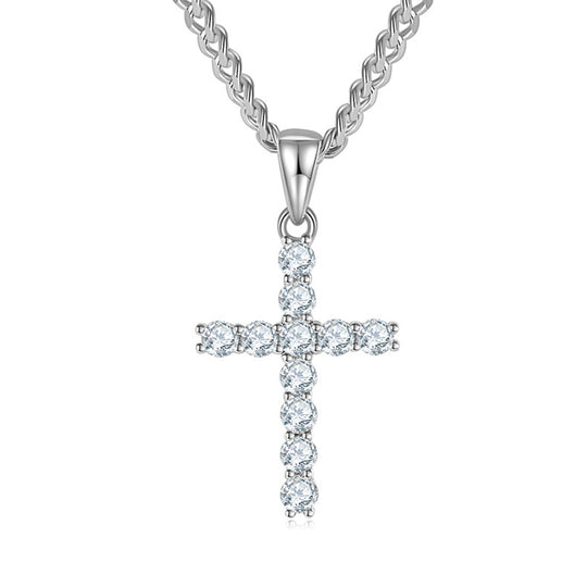 3mm/4mm/5mm Moissanite Cross Pendant Necklace