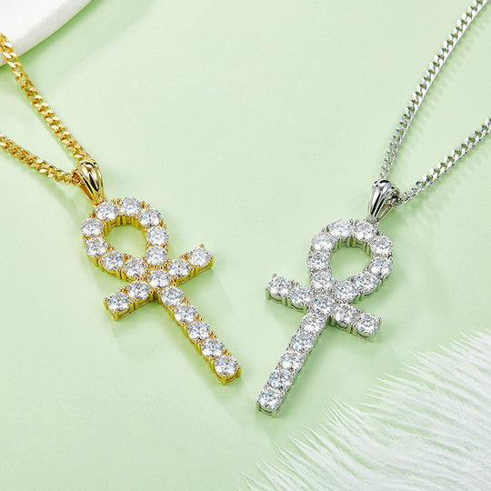 3mm/4mm/5mm Moissanite Special Cross Pendant Necklace