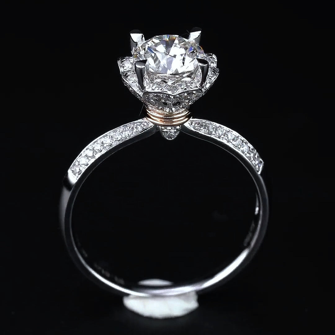 Proposal Flower Design Moissanite Engagement Ring