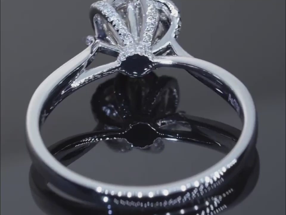 Flower Fountain Design 2 Moissanite Engagement Ring