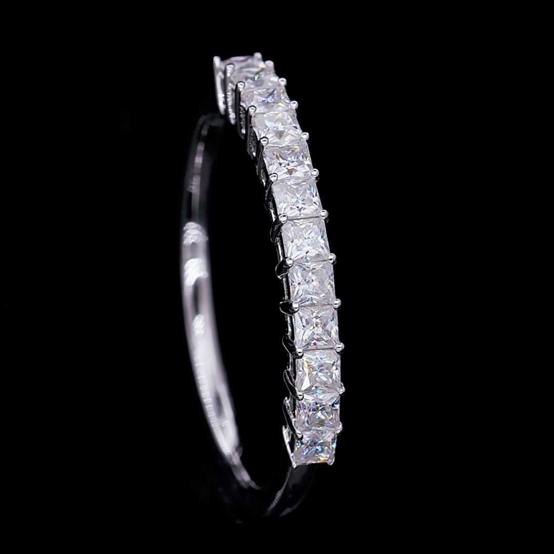 Princess cut 2x2mm 1ct total Wedding Band Moissanite Half Eternity Ring