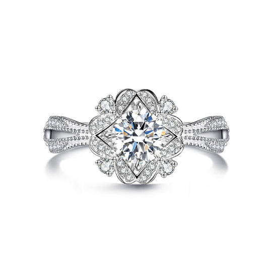 Retro Design Moissanite Engagement Ring