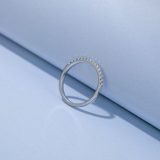 Wedding Band Moissanite Half Eternity Ring