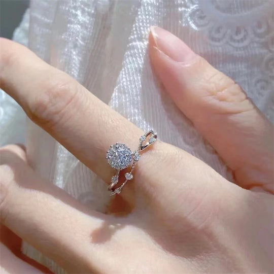 Flower and Vine Moissanite Engagement Ring