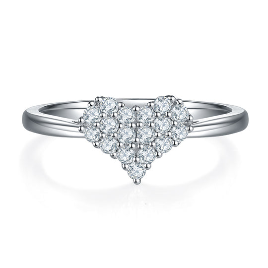 Heart Design Moissanite Ring