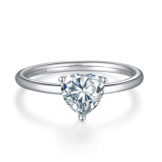 Heart Cut Solitary Moissanite Engagement Ring