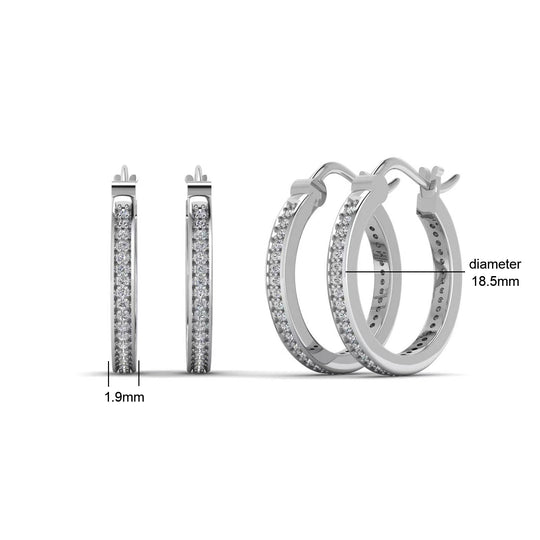 925 Silver Moissanite Hoop Earrings