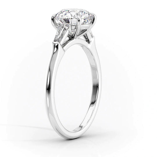 3CT Oval Cut three stone Design Moissanite Engagement Ring