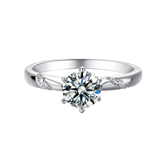 Simple Classic 6 Prongs Moissanite Ring