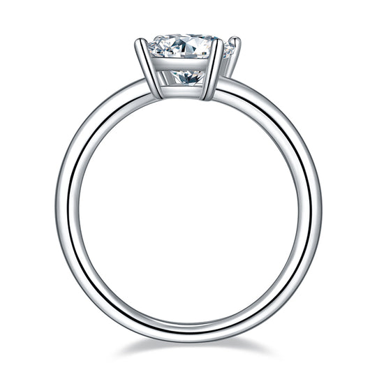 Princess Cut Solitary Moissanite Engagement Ring