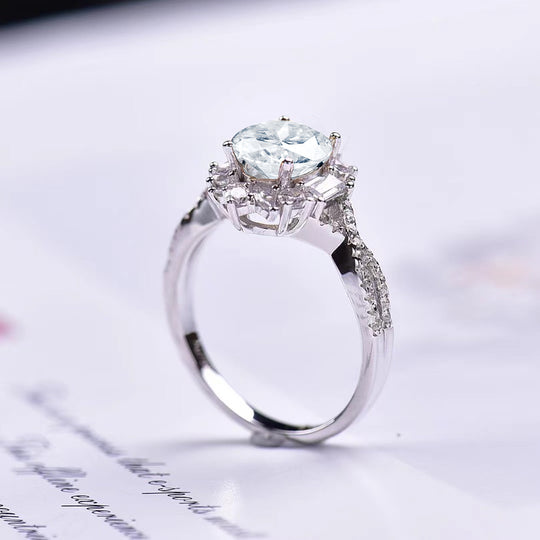 2CT Queen Moissanite Engagement Ring