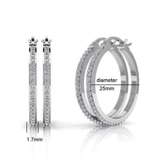 Trendy 925 Silver Moissanite Hoop Earrings