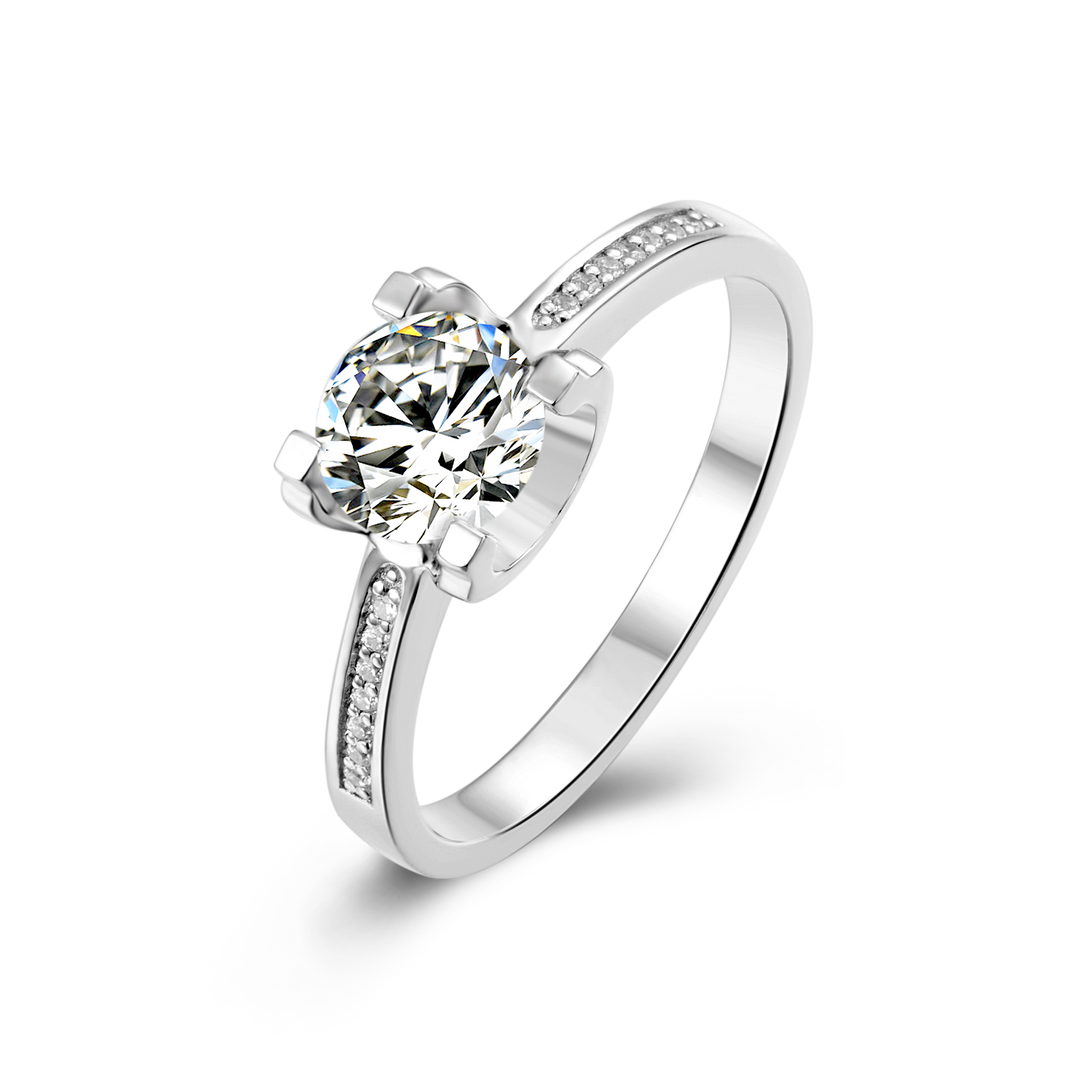 Classic Design 2 Moissanite Engagement Ring