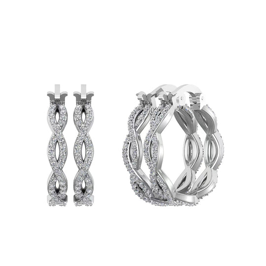 Trendy 925 Silver Moissanite Hoop Earrings