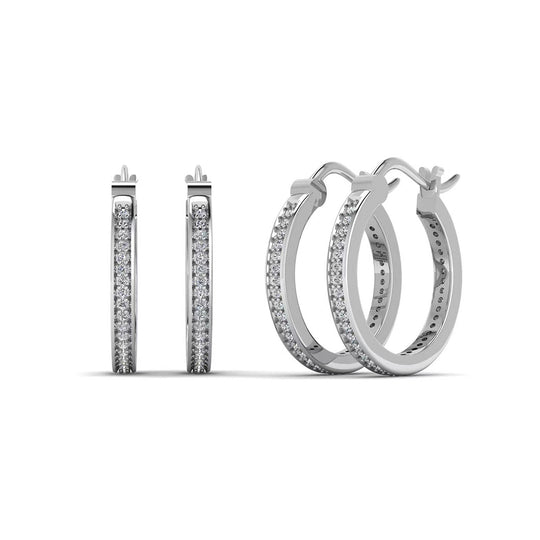 925 Silver Moissanite Hoop Earrings