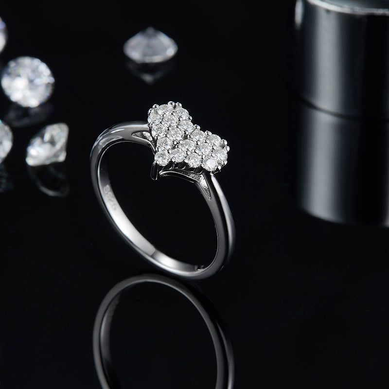 Heart Design Moissanite Ring